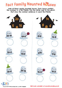 Family Haunted Houses Printable: Free Worksheet PDF for Children